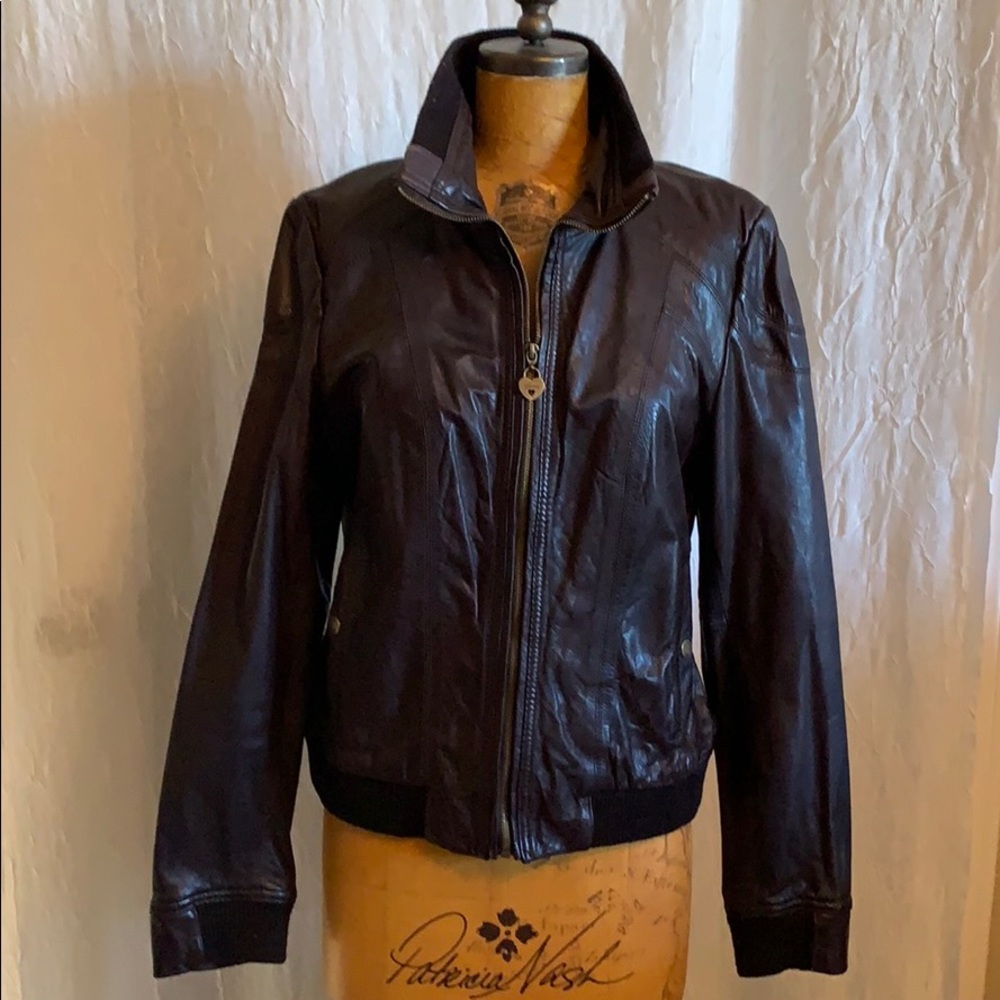 Guess Brown Leather Jacket
